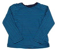 Tmavomodro-azurové pruhované tričko Nutmeg