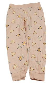 Světlerůžové pyžamové kalhoty s kytičkami Lily & Dan