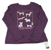 Nové - Fialové trik s pejsky Dunnes