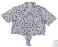 Levandulová květovaná crop halenka s uzlem H&M