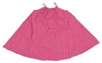 Tmavorůžovo-strieborné pruhované letné šaty Matalan
