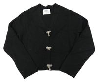 Čierny prepínaci crop sveter s mašľami Zara