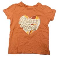 Oranžové tričko s nápisom Primark