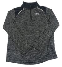 Čierno-sivá melírovaná funkčná športová mikina Under Armour