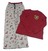 Vínovo-sivé pyžama s erbem - Harry Potter