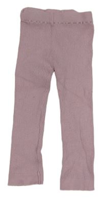 Lila žebrované pletené kalhoty Primark