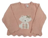 Broskvový sveter s psíkom Mayoral