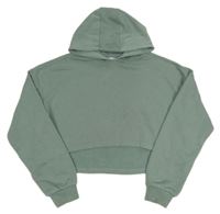 Zelenošedá crop mikina s kapucňou Primark