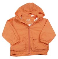 Korálová šušťáková jesenná bunda s kapucňou Zara