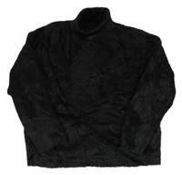 Černý chlupatý svetr s rolákem Zara