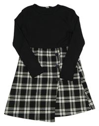 Čierno-kockované šaty Shein