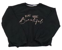 Čierna mikina s nápisom Matalan