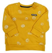 Okrová mikina s loptami Primark