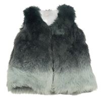 Antracitovo-sivá kožušinová podšitá vesta Zara