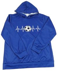 Tmavomodrá sportovní mikina s míčem a kapucí 