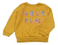 Okrová mikina s nápisom Primark