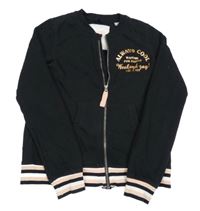 Čierna prepínaci mikina s nápismi a pruhmi Pepperts