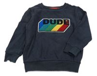 Tmavomodrá mikina s nápisom Next