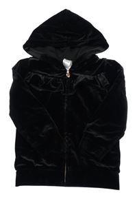 Čierna zamatová prepínaci mikina s volánikmi a kapucňou C&A
