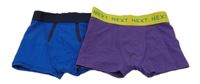 2x Modré + fialové boxerky s logy 