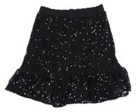 Čierna sieťovaná flitrová sukňa Lipsy London