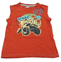 Červené tílko s monster truck C&A