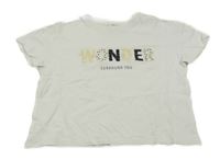 Biele crop tričko s nápisom Mango