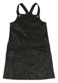 Čierne koženkové šaty s vreckami Primark