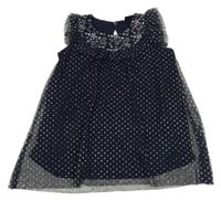 Tmavomodrá sieťovaná blúzka s hviezdičkami Kiki&Koko