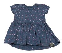 Nové - Tmavomodré bavlnené šaty so vzorom Dunnes