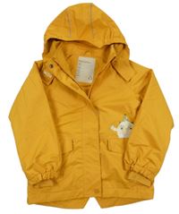 Okrová šusťáková jarní bunda s příšerkou a kapucí Tchibo