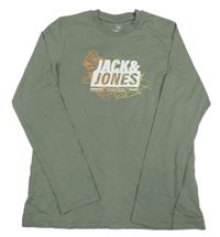 Khaki triko s logem Jack & Jones