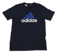 Tmavomodré tričko s logem Adidas 