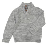 Sivý melírovaný sveter so stojačikom H&M