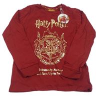 Nové - vínové pyžamové triko s erbem - Harry Potter 