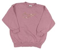 Starorůžová oversize mikina s logem Nike