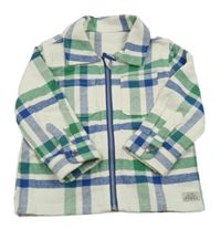 Bielo-safírovo-zelená kockovaná košeľová bunda F&F