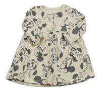 Smotanové rebrované šaty s Minnie George