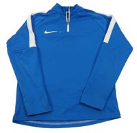 Cobaltově modro-bílá thermo mikina s logem Nike