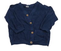 Tmavomodrý vzorovaný propínací svetr M&S