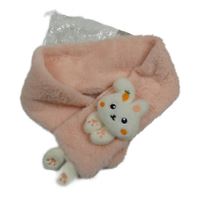 Nové - světlerůžová kožešinová šála se zajíčkem 