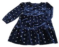 Tmavomodré zamatové šaty so zlatými hviezdičkami St. Bernard