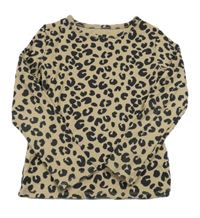 Béžovo-čierne vzorované rebrované tričko M&S