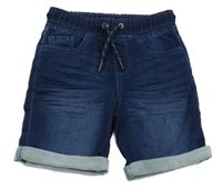 Tmavomodré teplákové rifľové kraťasy F&F