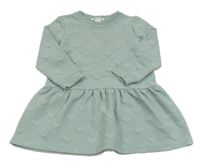 Mentolovošedé vzorované teplákové šaty se srdíčky H&M