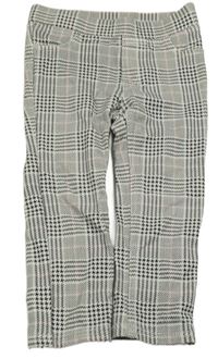 Čierno-smetanovo-ružové kockované vzorované tregínové nohavice H&M