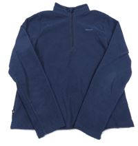 Tmavomodrá fleecová funkčná mikina s logom Quechua