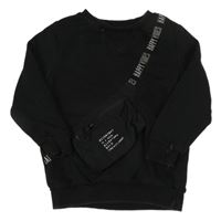 Čierna mikina s kapsou/ledvinkou s nápismi George