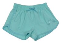 Belasé šušťákové športové kraťasy s nápismi