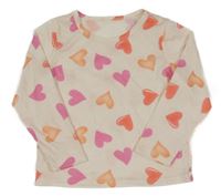 Smotanové tričko so srdiečkami